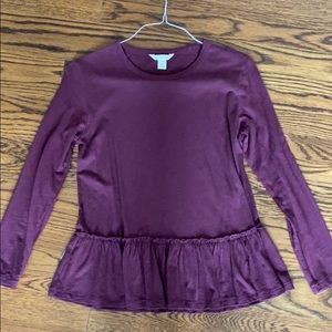 long sleeve ruffle tshirt